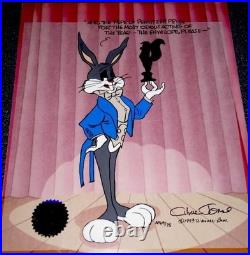 Chuck Jones Signed Artist Proof Cel Warner Bros Bugs Bunny Pewlitzer Prize Rare