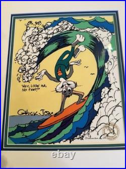 Chuck Jones Signed Cel Bugs Surfin 223/200 Warner Bros Rare Small Edition