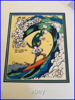 Chuck Jones Signed Cel Bugs Surfin 223/200 Warner Bros Rare Small Edition