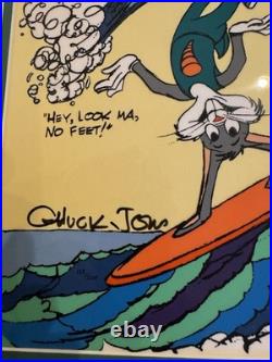 Chuck Jones Signed Cel Bugs Surfin 223/200 Warner Bros Rare Small Edition