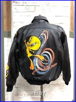 Classic Looney Tunes RARE 1998 Tweety Bird Dance Class Leather Jacket Large
