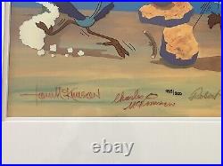 Coyote Stikes Again Rare Triple McKimson Signed Limited Ed Cel Warner Bros Art Coyote Stikes Again Rare Triple McKimson Signed Limited Ed Cel Warner Bros Art