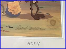 Coyote Stikes Again Rare Triple McKimson Signed Limited Ed Cel Warner Bros Art Coyote Stikes Again Rare Triple McKimson Signed Limited Ed Cel Warner Bros Art
