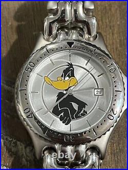 Daffy Duck Looney Tunes Watch By Fossil Metal Band (Rare) Warner Bros Vintage