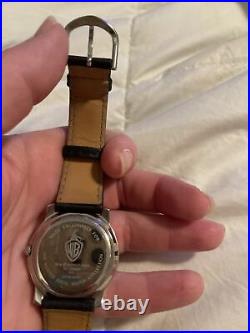 Daffy Duck WB Store No Box Vintage Black Leather Band Watch Extremely Rare Mint