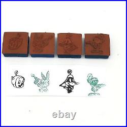 Duck Dodgers Looney Tunes Sci-fi Lot Of 4 Rubber Stamps 1980 Extremely Rare