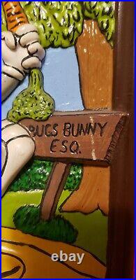 Duncan 1975 Warner Brothers Bugs Bunny Elmer Fudd 3D rare ceramic chalk wallart