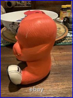 Ex Rare! Looney Tunes Gossamer Hairy Orange Monster Sitting Fig Statue & Key Ch