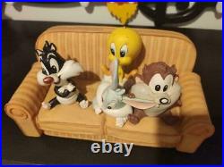 Extremely Rare! Looney Tunes Babies Taz Sylvester Tweety Bugs on Bench Statue