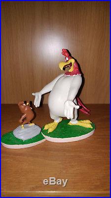 Extremely Rare! Looney Tunes Charlie Le Coq Foghorn with Henry Fig Statue Set