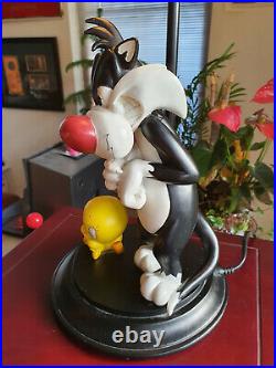 Extremely Rare! Looney Tunes Sylvester Wants To Eat Tweety Figurine Lamp Statue