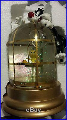 Extremely Rare! Looney Tunes Sylvester with Tweety in Cage Figurine Globe Statue