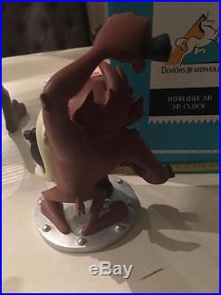 Extremely Rare! Looney Tunes Taz Table Clock Demons & Merveilles Figurine Statue
