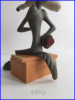 Extremely Rare! Looney Tunes Wile E Coyote on Dynamite Crate Big Figurine Statue