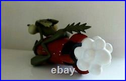 Extremely Rare Looney Tunes Wile E Coyote on Rocket BigFig Statue +Sideshow Book