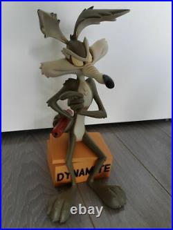 Extremely Rare! Looney Tunes Wile E Coyote on TNT Dynamite Big Figurine Statue