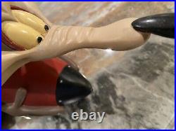Extremely Rare! Warner Bros Looney Tunes Statue -Wile E Coyote on Rocket Statue