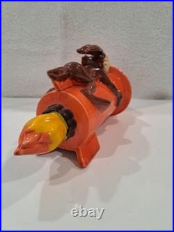 Extremely Rare Wile E Coyote On Rocket Ceramic Bank Looney Tunes Warner Brothers