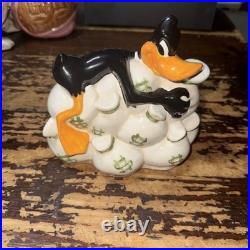 Extremely rare! Daffy Duck money box. Looney Tunes. Warner bros. VTG Marked READ