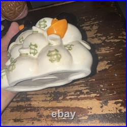 Extremely rare! Daffy Duck money box. Looney Tunes. Warner bros. VTG Marked READ