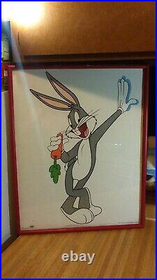 Framed Bugs Bunny Poster, 1992, warner bros, rare, gd