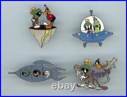 Group of FOUR pins -Warner Brothers Stores- RARE Marvin the Martian space 1994