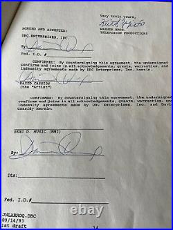 Hand Signed Autograph David Cassidy Rare Contract Warner Bros
