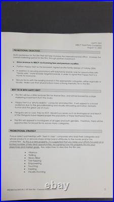 Happy Feet 2006 Warner Bros Internal Promo Binder 37pg Production Marketing RARE