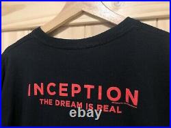 INCEPTION Movie Film RARE Promo Cast Crew T-Shirt DiCaprio Nolan 2010 NEW! Sz XL