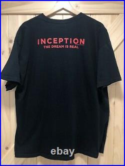 INCEPTION Movie Film RARE Promo Cast Crew T-Shirt DiCaprio Nolan 2010 Sz XL New