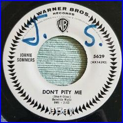 Joanie Sommers DONT PITY ME rare northern soul promo 45 Warner Bros BEAUTIFUL