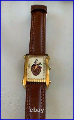 Limited Edition Bugs Bunny Warner Brothers Watch Gold With Leather Strap RARE