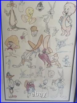Looney Tunes Hand sketching. Huge. Virgil Ross Signed. Rare. Incredible