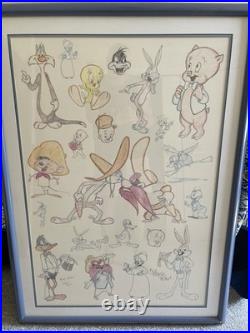 Looney Tunes Hand sketching. Huge. Virgil Ross Signed. Rare. Incredible
