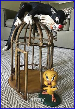 Looney Tunes Sylvester And Tweety Rare Bamboo Large Display 20 Tall Statue