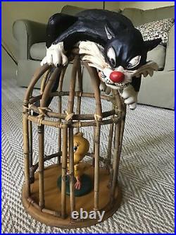 Looney Tunes Sylvester And Tweety Rare Bamboo Large Display 20 Tall Statue