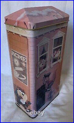 Looney Tunes Tin Warner Bros Downtown Lonneyville 4 tin Canisters Set Rare