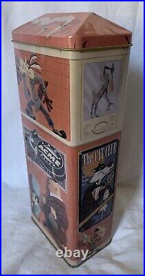 Looney Tunes Tin Warner Bros Downtown Lonneyville 4 tin Canisters Set Rare