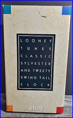 Looney Tunes Vintage 1995 Classic Sylvester & Tweety Swing Tail Clock RARE NEW