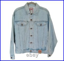 Looney Tunes Warner Bros 1998 Denim Jean Jacket 90s Vintage RARE Mens Sz S ACME