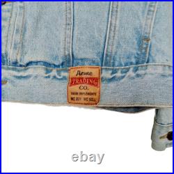 Looney Tunes Warner Bros 1998 Denim Jean Jacket 90s Vintage RARE Mens Sz S ACME