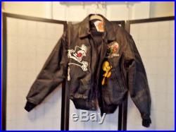 Looney Tunes Warner Brothers 1996 Nice And Rare Leather Jacket Men's Sz S Euc