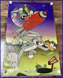 Lot (3) Vintage Marvin The Martian Posters 1990s Looney Tunes With Rare Bugs Bunny