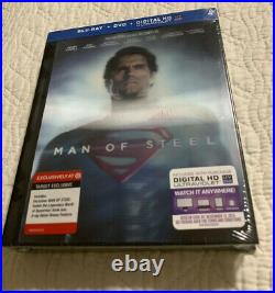 Man of Steel Target Exclusive Lenticular 3 disc Blu-ray/DVD Digibook RARE