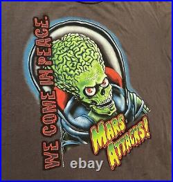 Men's Vintage 1996 Warner Bros Mars Attacks Shirt Size Large Grey Rare L