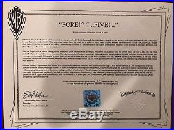 Michael Jordan Signed Space Jam FORE. FIVE. Rare Animation Cel 69/750