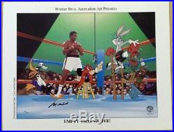 Muhammad Ali Signed Warner Brothers Animation Cel Empty That Glove Rare +Promo