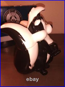 NIB Rare Vintage Warner Brothers Looney Tunes Pepe Le Pew & Penelope Cookie Jar