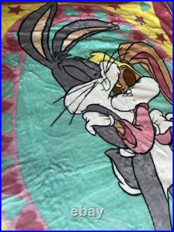 New Vintage 90's Warner Bros Official Looney Tunes Blanket 84x61 Novatex Rare