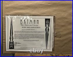 ORIGINAL WARNER BROS HARLEY QUINN model sheet Batman Animated Series Cel RARE